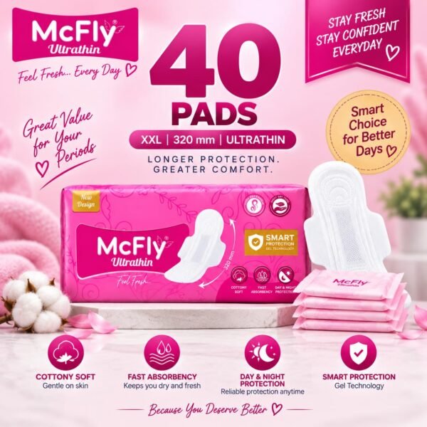 MCFLY Ultrathin Sanitary Pads for Women, XXL
