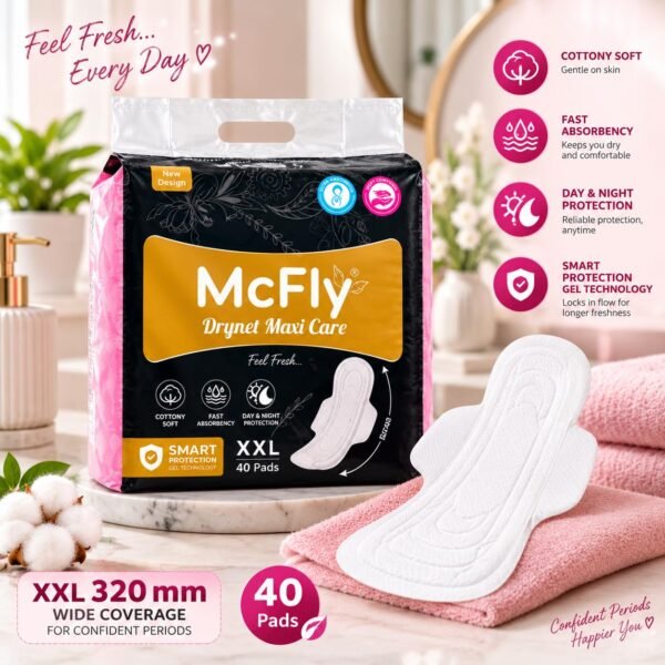 MCFLY Drynet Maxi Care, Sanitary Pads for Women, XXL