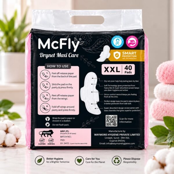 MCFLY Drynet Maxi Care, Sanitary Pads for Women, XXL